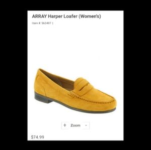 Array gold leather penny loafers